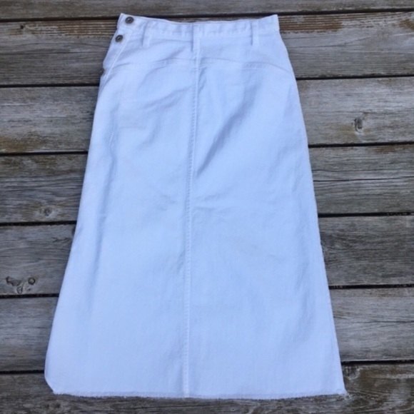 THAKOON High Waisted A-Line Denim Raw Hem  Skirt 0 - Picture 7 of 14